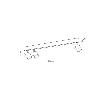 Spot orientable TOP 3xGU10/10W/230V noir