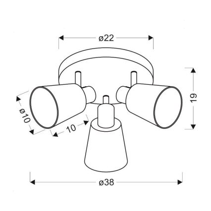 Spot PIN 3xE14/40W/230V