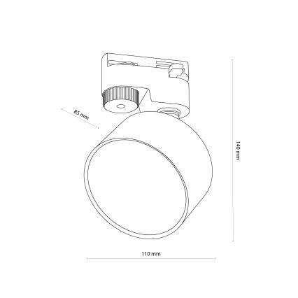 Spot pour système de rail monophasé AVIA 1xGX53/15W/230V noir