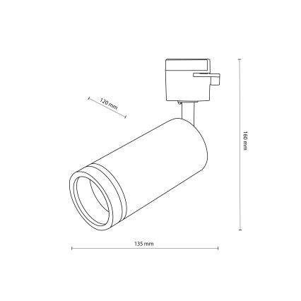 Spot pour système de rail monophasé JET RING 1xGU10/10W/230V blanc