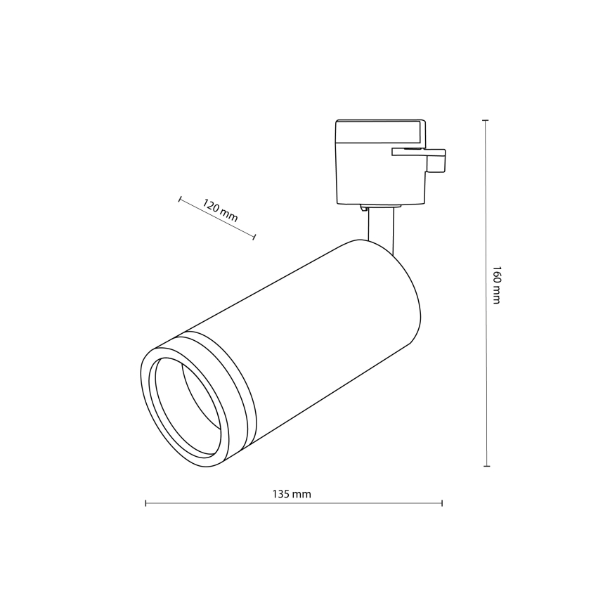 Spot pour système de rail monophasé JET RING 1xGU10/10W/230V blanc