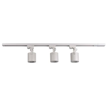 Spot pour système de rail MINOR 3xGU10/10W/230V + 1 m rail système blanc