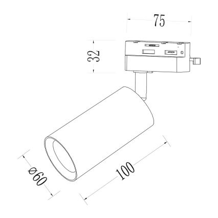 Spot pour système de rail monophasé PIPE 1x GU10/10W/230V beige