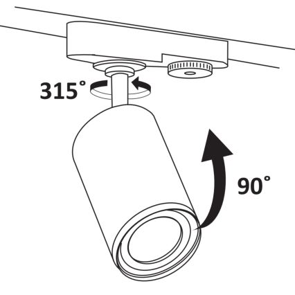 Spot pour système de rail PARIS 3xGU10/10W/230V + 1 m rail système blanc