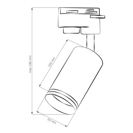 Spot pour système de rail PARIS 3xGU10/10W/230V + 1 m rail système blanc