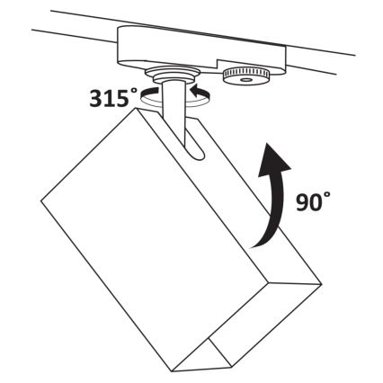 Spot pour système de rail SQUARE 1xGU10/10W/230V noir