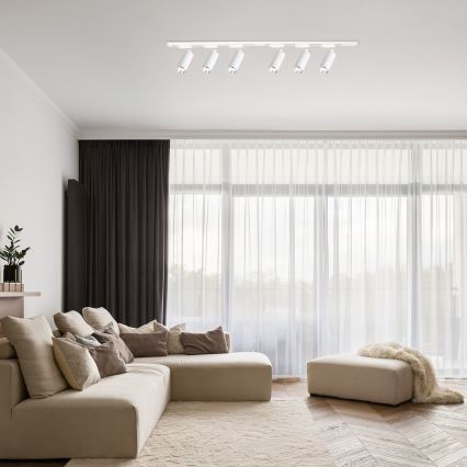 Spot pour système sur rail MICA 6xGU10/10W/230V blanc / chrome mat