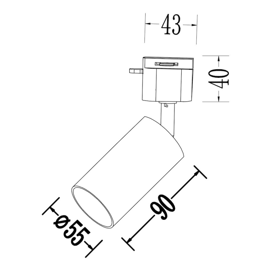Spot pour système sur rail monophasé TIGER 1xGU10/10W/230V blanc