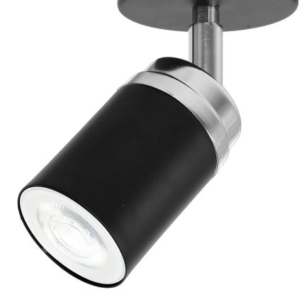 Spot RENO 1xGU10/8W/230V zwart/glanzend chroom