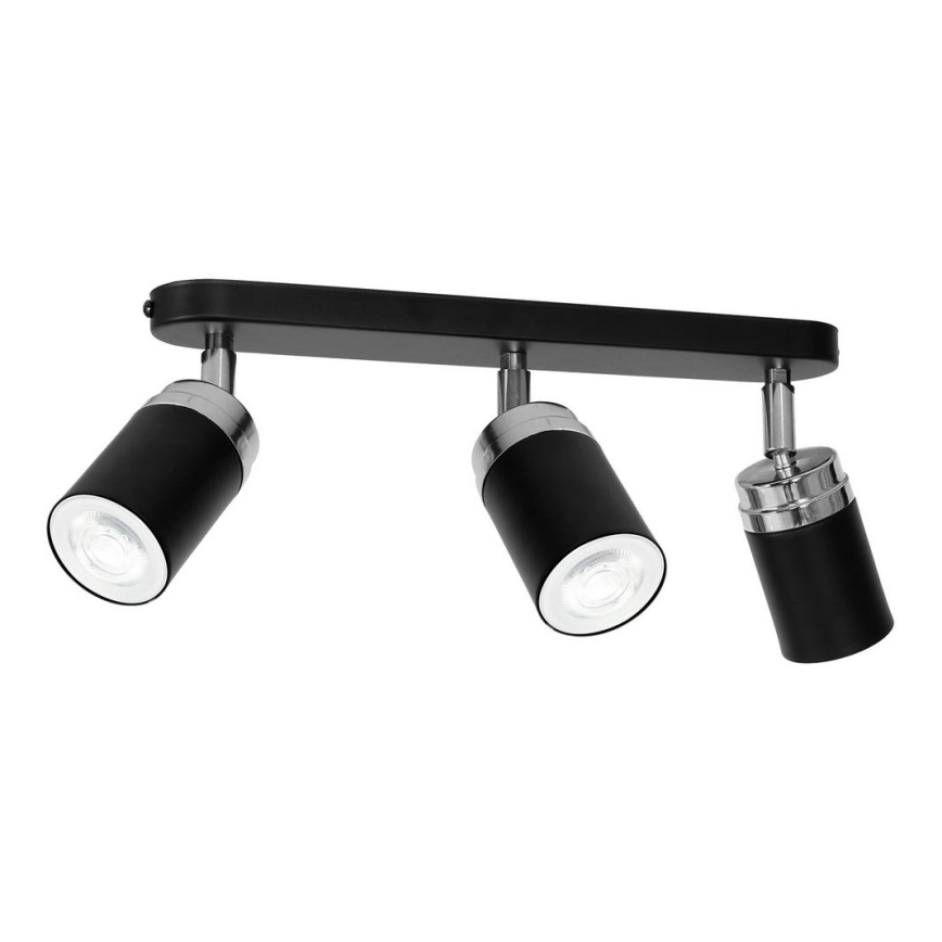 Spot RENO 3xGU10/8W/230V zwart/glanzend chroom