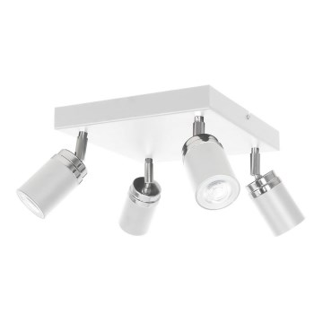 Spot RENO 4xGU10/8W/230V blanc/chrome brillant