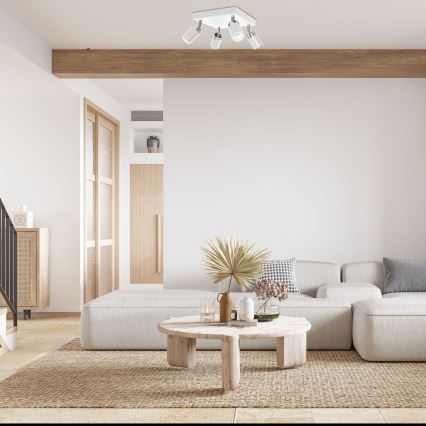 Spot RENO 4xGU10/8W/230V blanc/chrome brillant