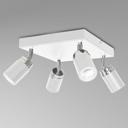 Spot RENO 4xGU10/8W/230V blanc/chrome brillant