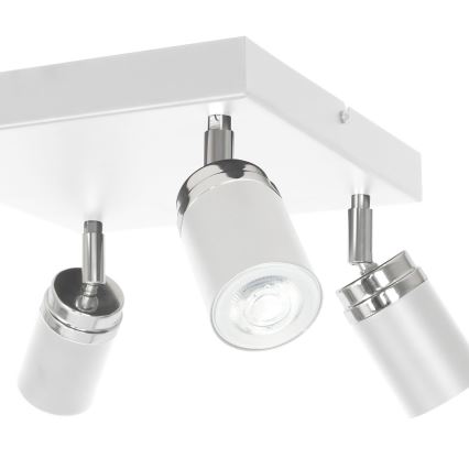 Spot RENO 4xGU10/8W/230V blanc/chrome brillant