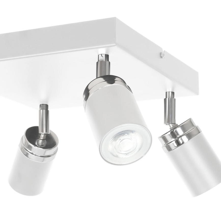 Spot RENO 4xGU10/8W/230V blanc/chrome brillant