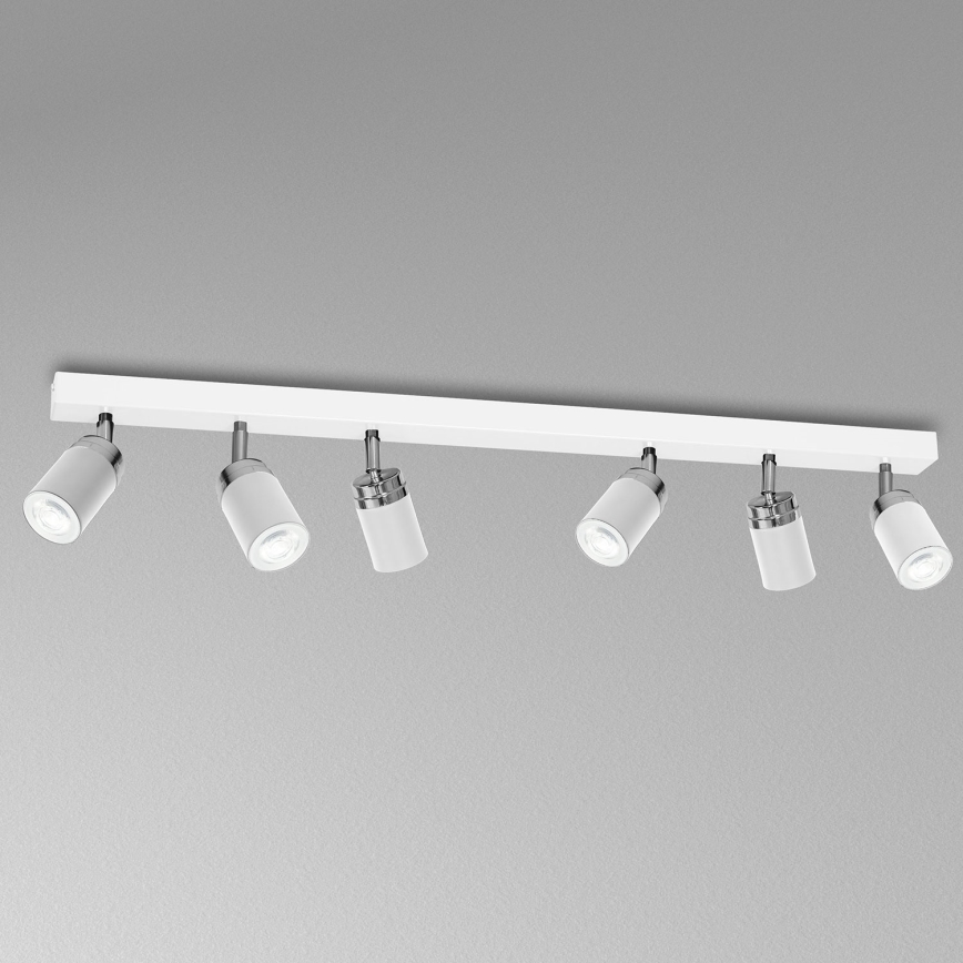 Spot RENO 6xGU10/8W/230V blanc/chrome brillant