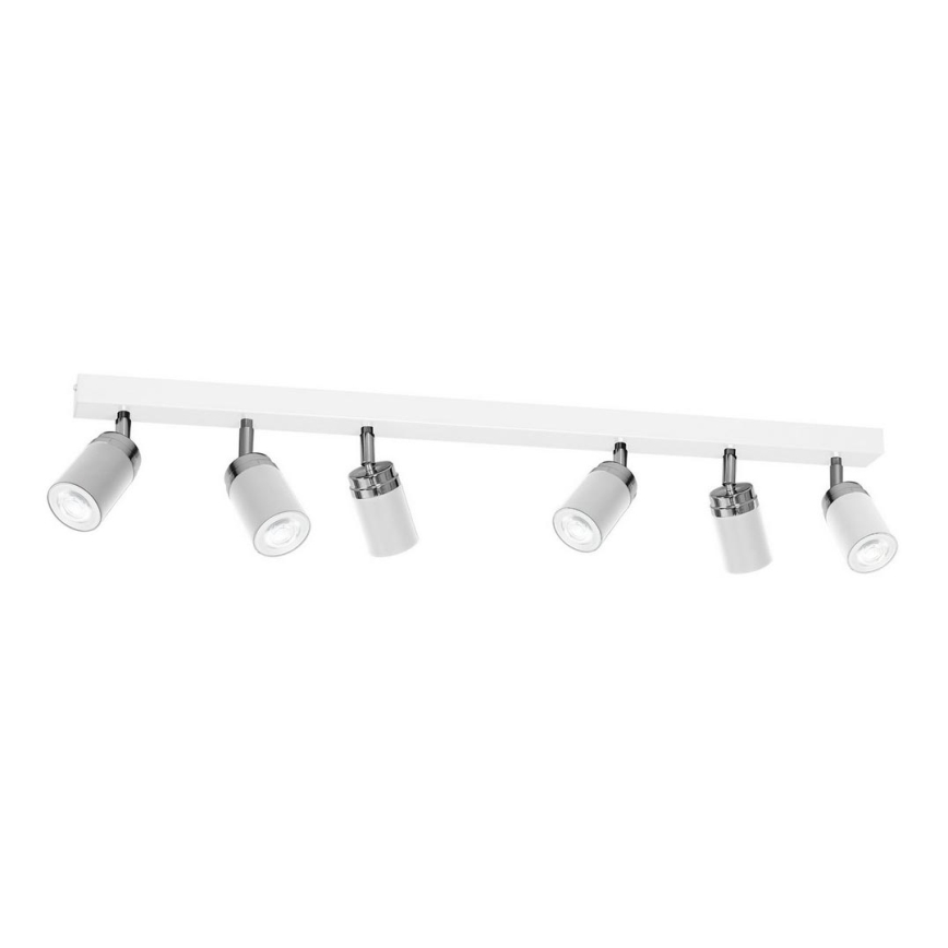 Spot RENO 6xGU10/8W/230V wit/glanzend chroom