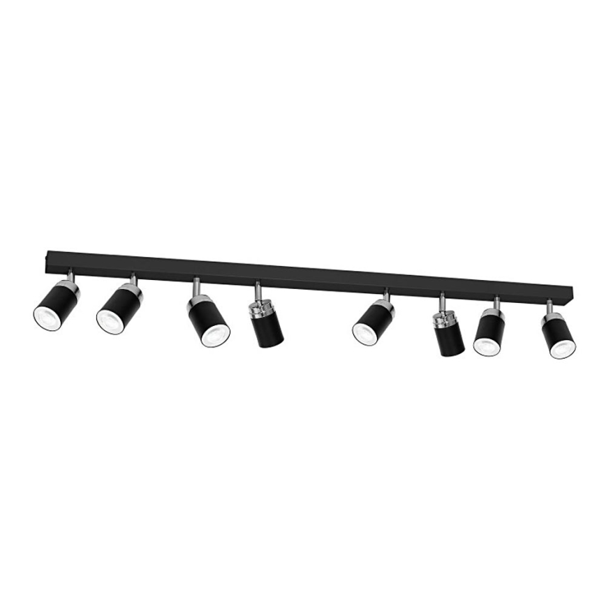 Spot RENO 8xGU10/60W/230V noir/chrome brillant