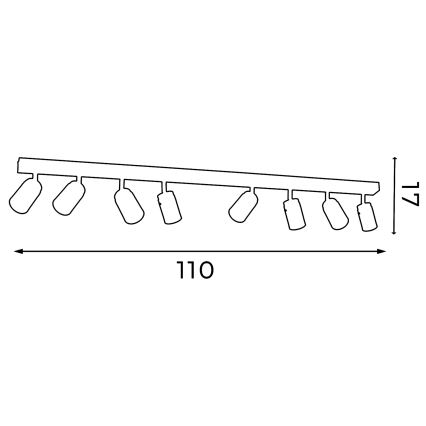 Spot RENO 8xGU10/8W/230V blanc/chrome brillant