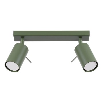 Spot RING 2xGU10/10W/230V groen