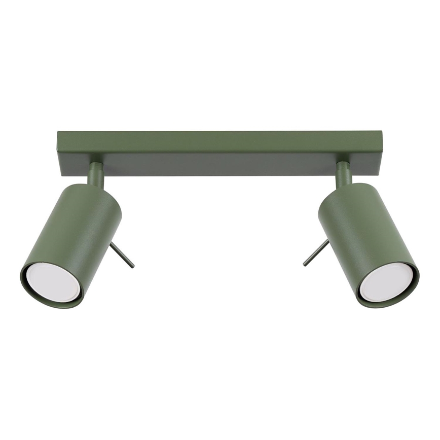 Spot RING 2xGU10/10W/230V groen