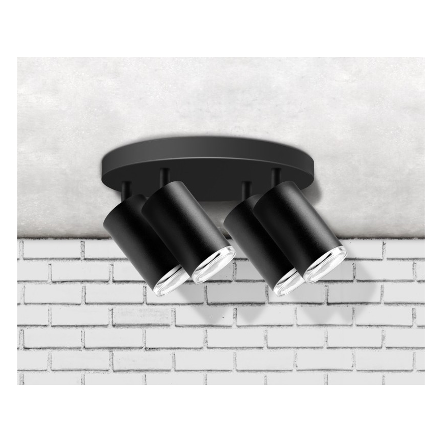 Spot salle de bain TURYN 4xGU10/10W/230V IP44 noir
