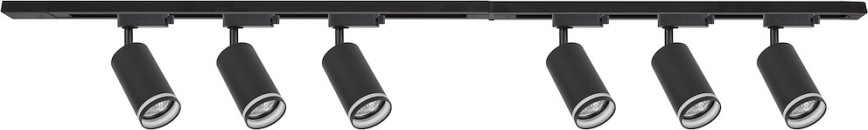 Spot sur rail PIPE 6xGU10/10W/230V, noir