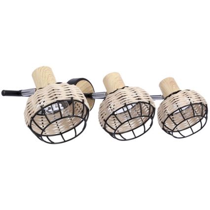 Spot TAJGA 3xE14/40W/230V rotan/zwart
