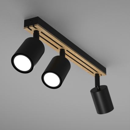 Spot TERRA 3xGU10/8W/230V noir/chêne
