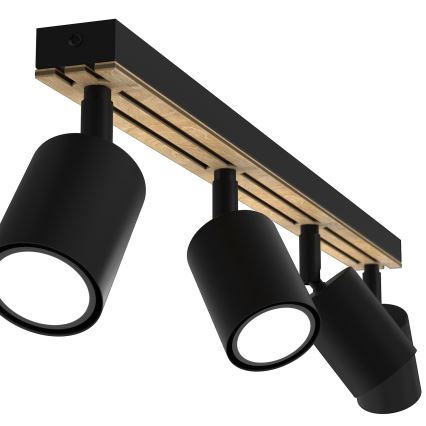 Spot TERRA 4xGU10/8W/230V noir/chêne