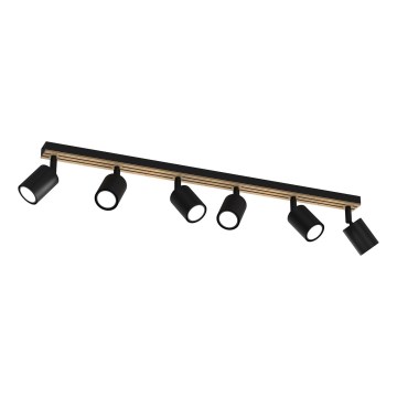 Spot TERRA 6xGU10/8W/230V noir/chêne