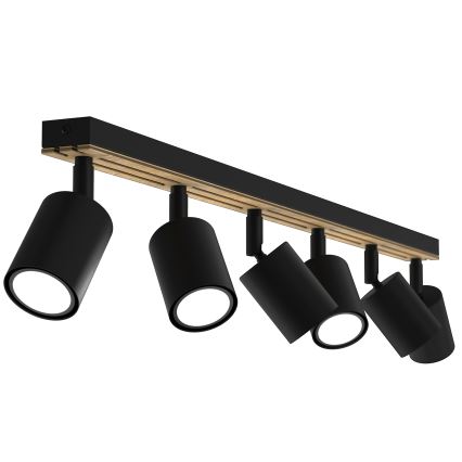 Spot TERRA 6xGU10/8W/230V noir/chêne