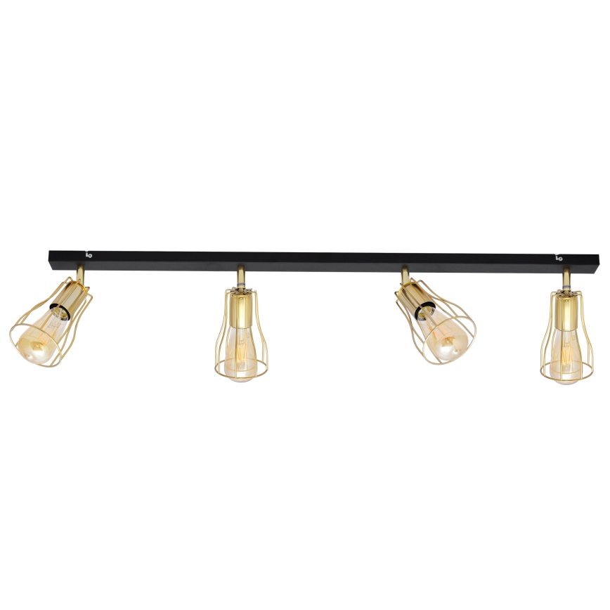 Spot  TUBE 4xE27/15W/230V goud/zwart