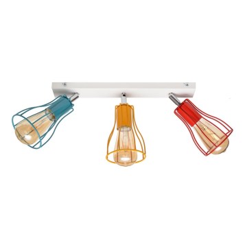 Spot TUBE II 3xE27/15W/230V turquoise/orange/rouge