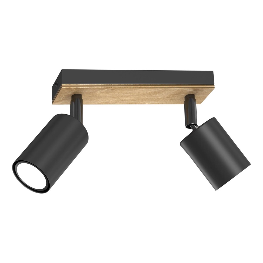 Spot TULON 2xGU10/8W/230V zwart/eiken