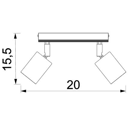 Spot TULON 2xGU10/8W/230V zwart/eiken