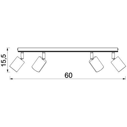 Spot TULON 4xGU10/8W/230V wit/eiken