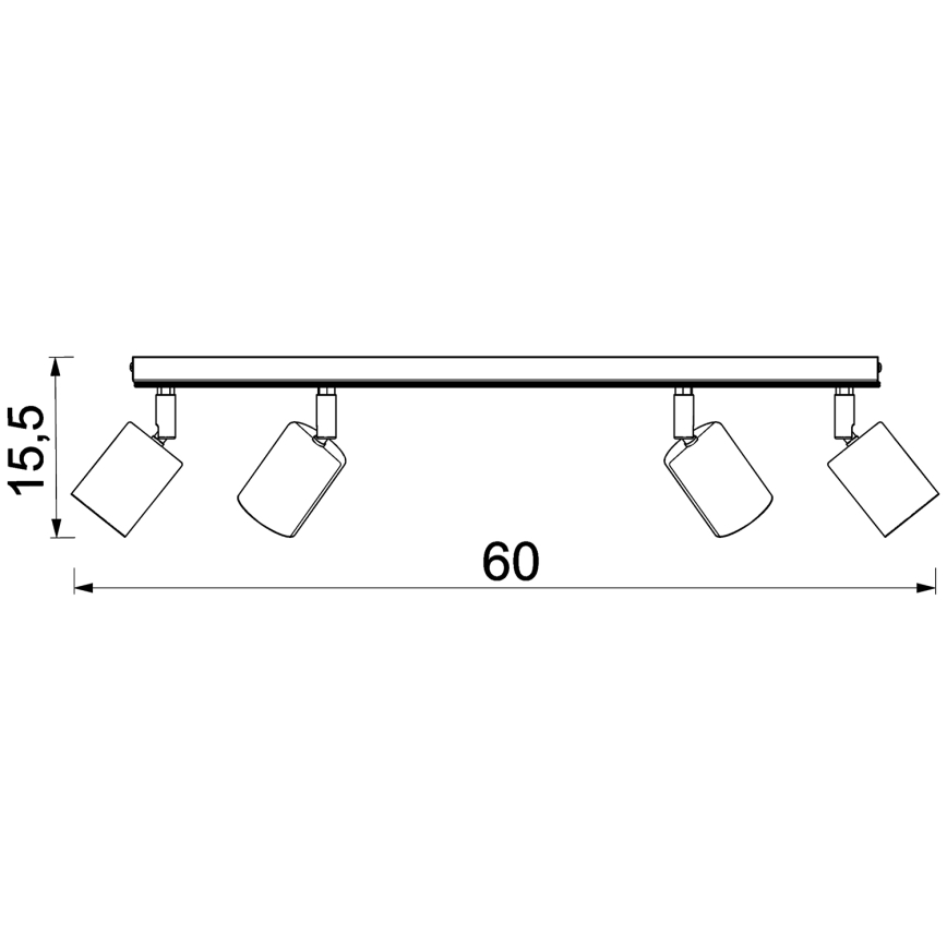 Spot TULON 4xGU10/8W/230V wit/eiken