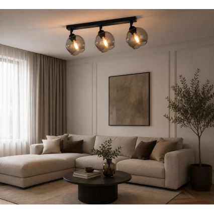 Spot UNO 3xE27/60W/230V noir