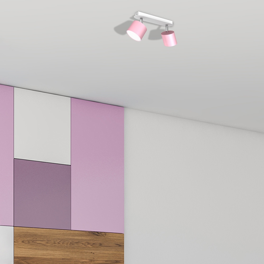 Spot Verlichting DIXIE 2xGX53/11W/230V roze