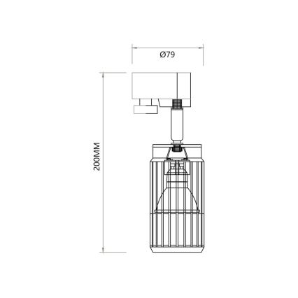 Spot VERTICAL voor een rail systeem 1xGU10/8W/230V wit