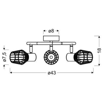 Spot VIKING 3xE14/40W/230V gris