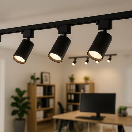 Spot voor 1-fase TIGER railsysteem 1xGU10/10W/230V zwart