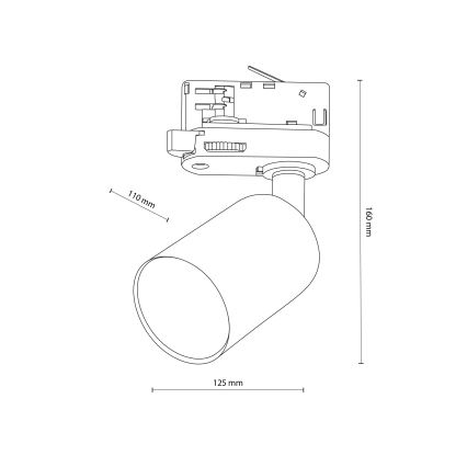 Spot voor een 3-fase rail systeem TOP 1xGU10/10W/230V wit