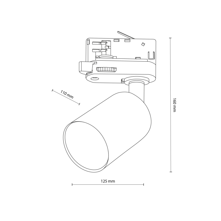 Spot voor een 3-fase rail systeem TOP 1xGU10/10W/230V wit
