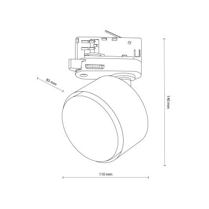 Spot voor een 3-fase rail systeem TRACER 1xGX53/11W/230V zwart