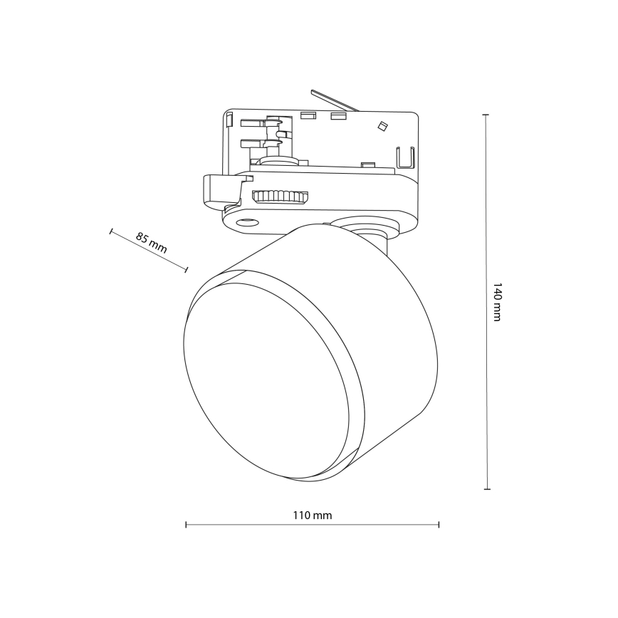 Spot voor een 3-fase rail systeem TRACER 1xGX53/11W/230V zwart