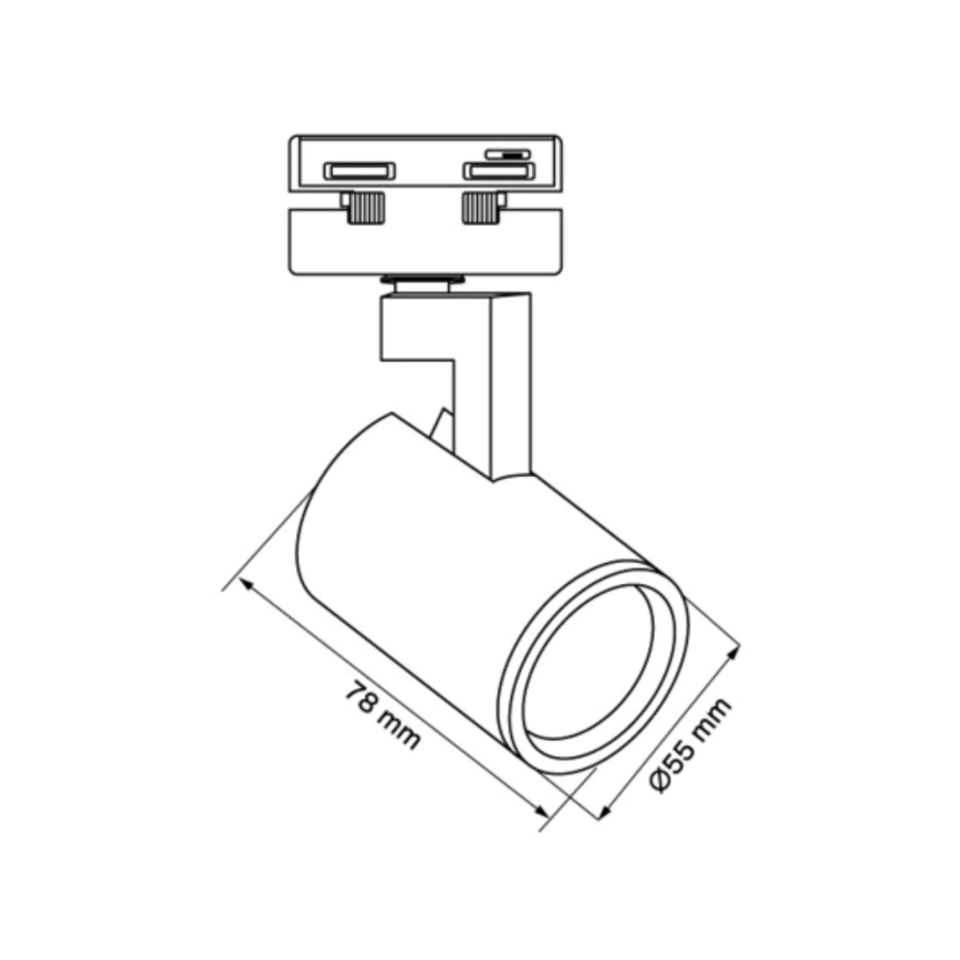 Spot voor een rail Systeem LYNX 1xGU10/10W/230V zwart