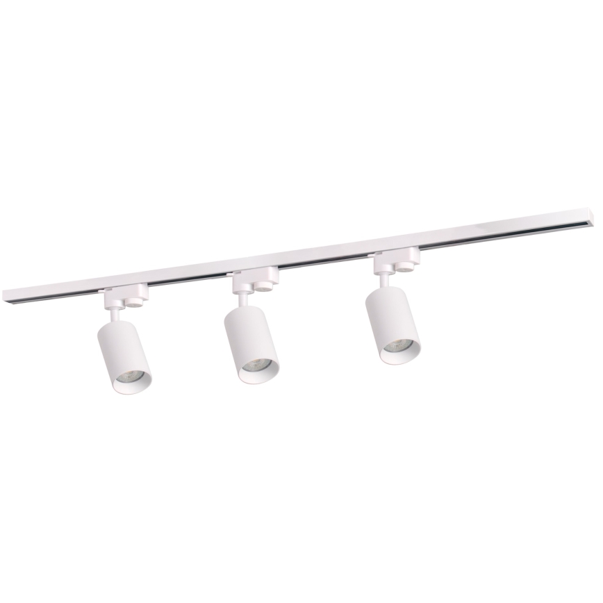 Spot voor een rail Systeem MARIBEL 3xGU10/10W/230V +1 m rails systeem wit