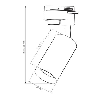 Spot voor een rail Systeem MARIBEL 3xGU10/10W/230V +1 m rails systeem zwart